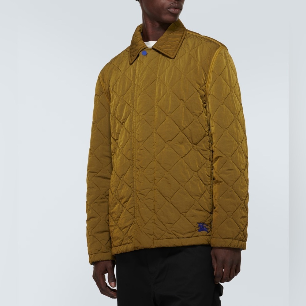 Burberry Quilted Nylon Jacket Khaki Diamond Stitch Men’s‎ XXS GUC